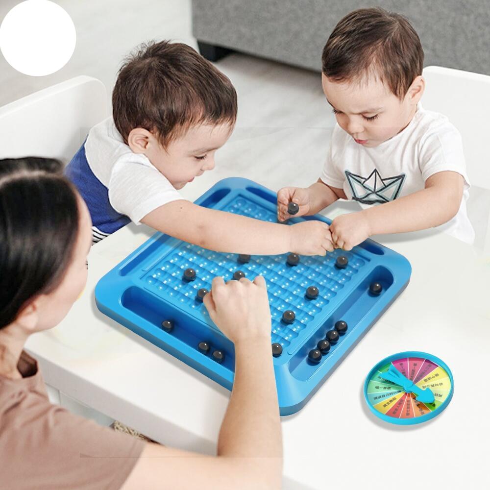 Magnetic Battle Strategy Board Game - 24 Magnetic Stones with Boundary Rope - 1-4 Players, Ages 6+ - Portable Travel Game for Logic & Strategic Thinking - 15x10x5cm
