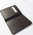 NICOV Letto Wallet in 100% Natural Leather, 11x9.5 cm, 4 Card Compartments, 2 Document Slots, 1 Money Compartment - Black with Embossing