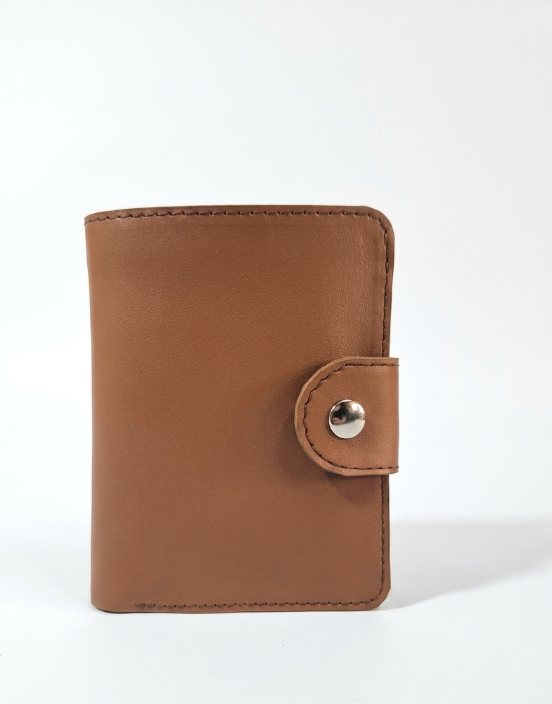 NICOV Book Type Wallet, Black with relief, Handmade 100% Natural Leather, 13 x 10 cm, with Coin Pocket, Card and Document Slots, Snap Button Closure