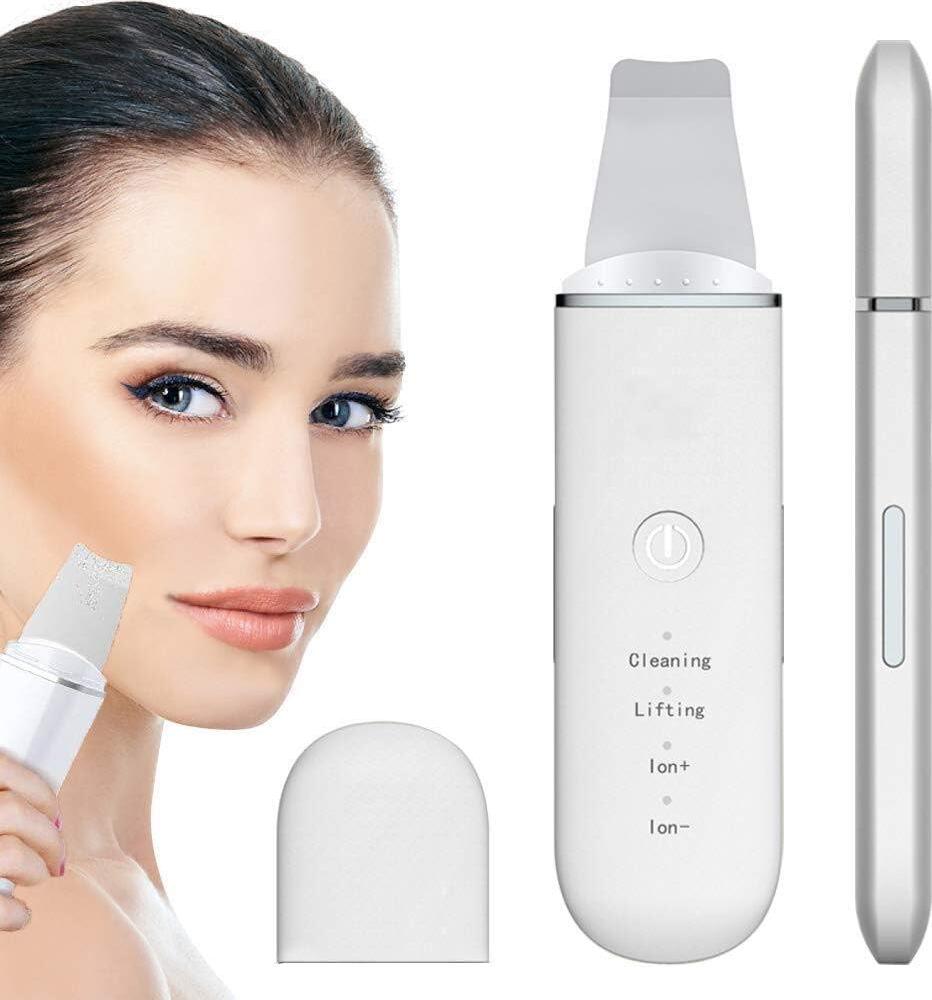 Curățător Ionic Ultrasonic 7C - Dispozitiv Facial 26kHz, 4 Funcții: Peeling, Micro-masaj, Iontoforeză, Baterie Reîncărcabilă USB, Spatulă din Oțel Inoxidabil