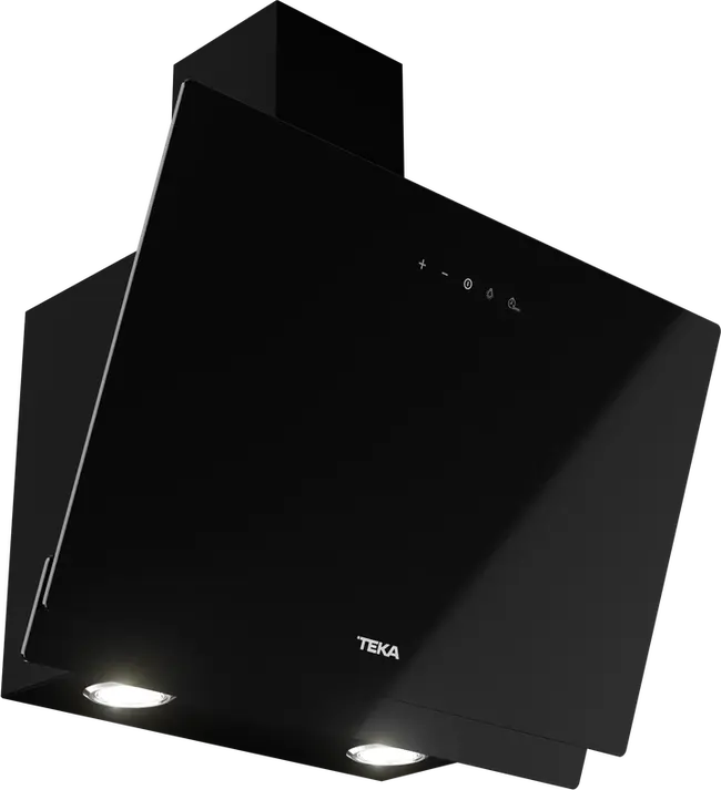 Teka DVN 64030 BK Vertical Decorative Hood, Urban Colors Night River Black, 60cm, Touch Control, 460 m3/h Extraction, LED Lighting, Black Glass