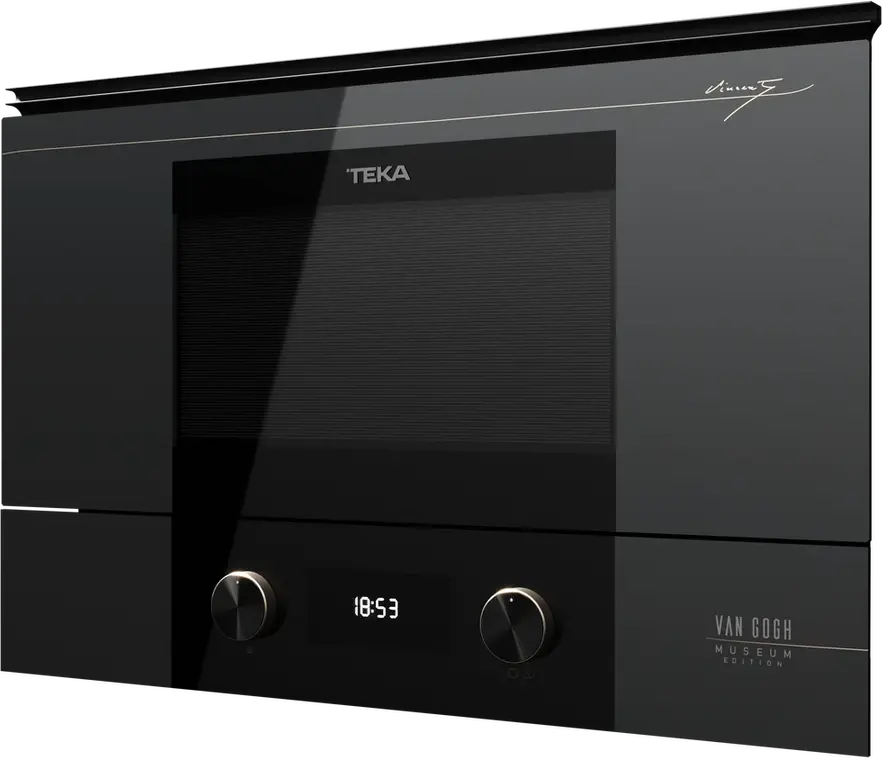 Teka ML 82-VGoghBIS L Built-in Microwave with Grill, Van Gogh Museum Edition, 22L, Ceramic Base, 2700W, Touch Control, Dark Grey & Black Crystal