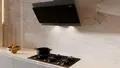 Hota Decorativă Verticală Teka DVT-VG 98660 Ediție Van Gogh Museum, Sticlă Neagră și Oțel Champagne, 900mm, Motor EcoPower, Control Touch, Iluminare LED