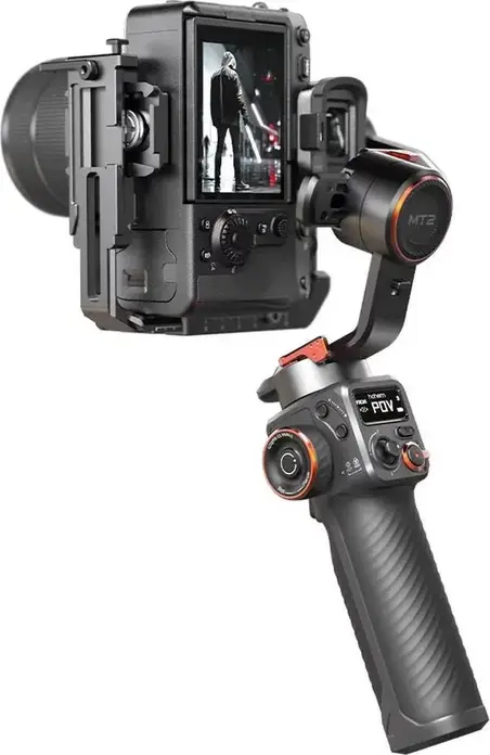 Hohem iSteady MT2 4-in-1 Gimbal Stabilizer, 1.2kg Payload, AI Tracking, RGB Fill Light, for Mirrorless, Compact Cameras, Smartphones & Action Cams