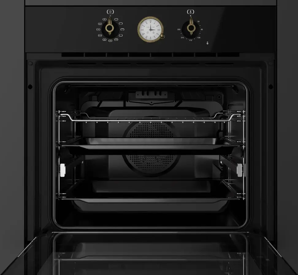 Teka HRB 6300 AT Country Style Multifunction Built-in Oven, SurroundTemp, HydroClean PRO, 70L Capacity, A+ Energy Class, Anthracite Black, 9 Functions