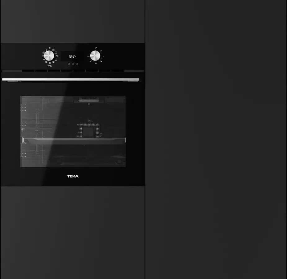 Cuptor Multifuncțional Teka HLB 8416 BK, Funcție AirFry, Sistem Surround Temp Turbo, Curățare HydroClean PRO, SoftClose, Șine Telescopice, Clasa A+, 70L