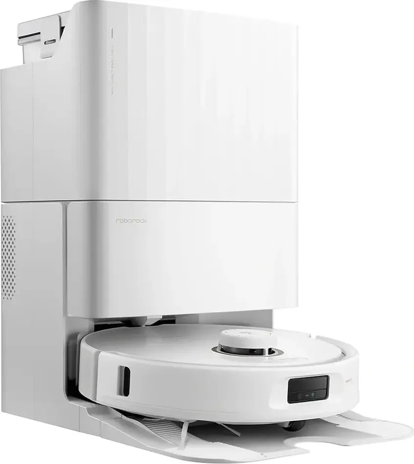Roborock Q Revo MaxV Robot Aspirator si Mop cu Suctie 7000 Pa, Design FlexiArm, Evitare Obstacole Reactive AI, Doc de Spalat Mopuri cu Apa Calda 60C, Alb