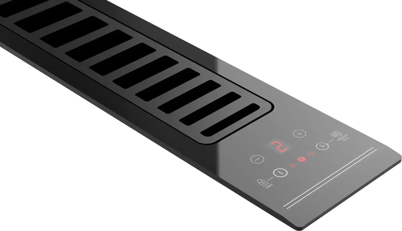 Teka FIH 16760 TOS BK VarioPro Modular Downdraft Hood, Crystal Black, Brushless EcoPower Motor, 630 m3/h Extraction, Touch Control, FreshAir Function