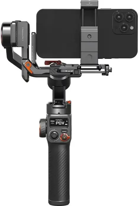 Hohem iSteady MT2 4-in-1 Gimbal Stabilizer, 1.2kg Payload, AI Tracking, RGB Fill Light, for Mirrorless, Compact Cameras, Smartphones & Action Cams