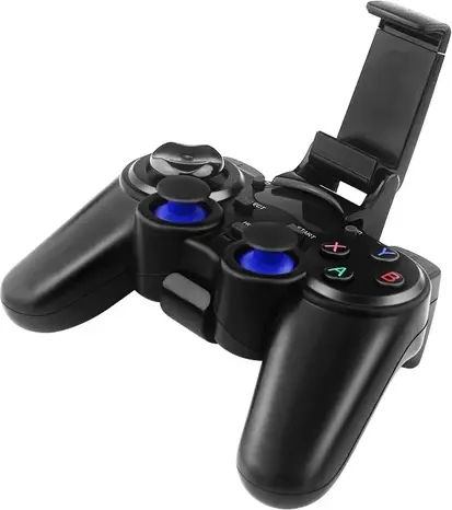 2.4G Wireless Gamepad for PS3 Android PC - Ergonomic Plug-and-Play Controller with USB Receiver, OTG Adapters, Smartphone Holder, 10m Range