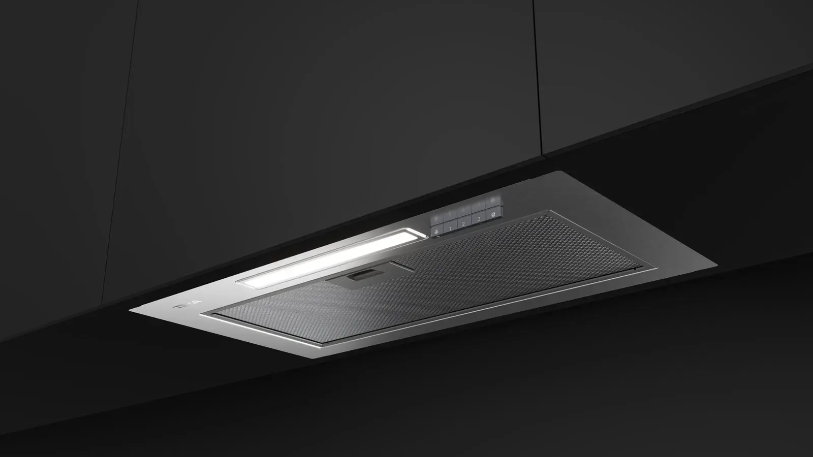 Teka GFI 63030 KOS IX Integra Fully Integrated Built-in Hood, 60 cm, Stainless Steel and Black Glass, LED Lighting, EasyFix Installation, 316 m3/h