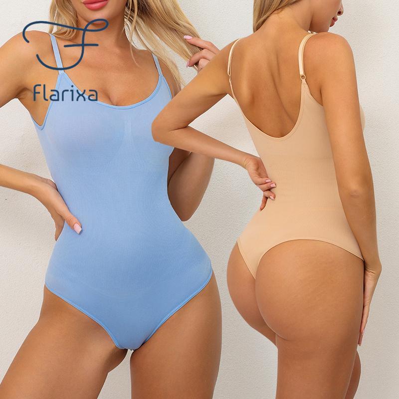 Flarixa Bodysuit Modelator Fără Cusături pentru Femei - Control Abdomen și Conturare Talie - Material Nylon/Spandex - Respirabil, Ușor - Culoare: Negru, Mărime: S