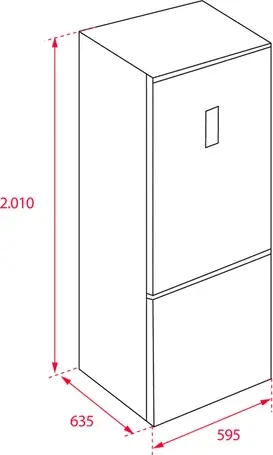 Teka NFL 430 S Free-standing Bottom Freezer Refrigerator, Full No Frost, Inverter Motor, 326L Capacity, Energy Class E, LED Lighting, 201x59.5x63 cm