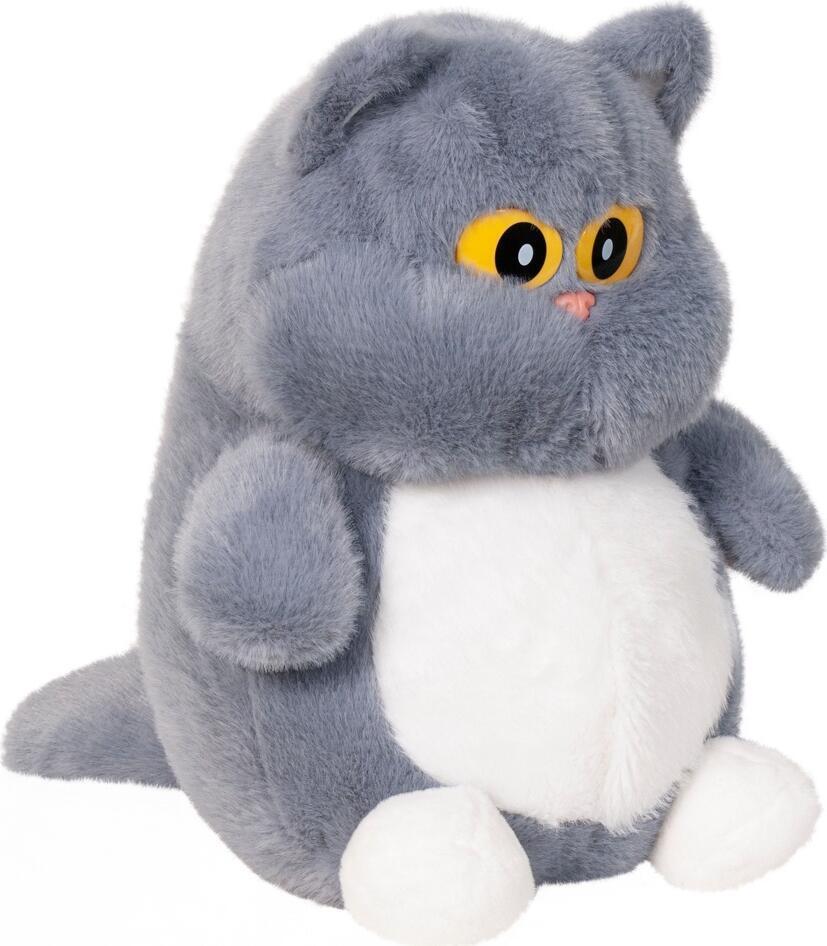 Stip Cookie Cookie Plush Cat Toy, Gray, 45 cm, 100% Polyester, Washable Soft Toy with Plastic Eyes and Nose, for Children 3+ Years