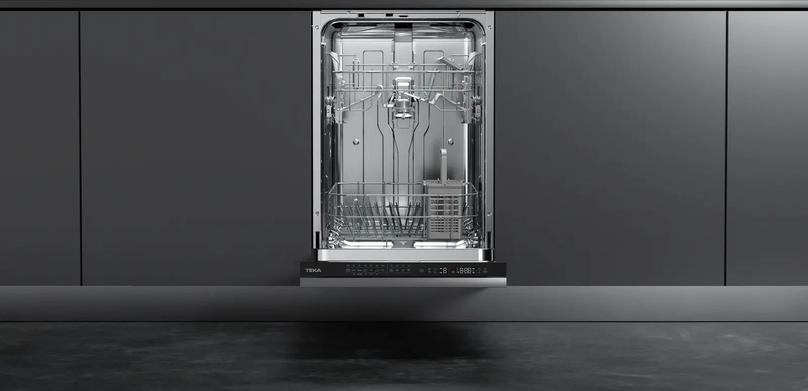 Teka DFI 44700 Fully Integrated Built-in Dishwasher, 45cm Width, 10 Place Settings, Inverter Motor, 7 Programs, AquaStop, SmartSensor, Energy Class E