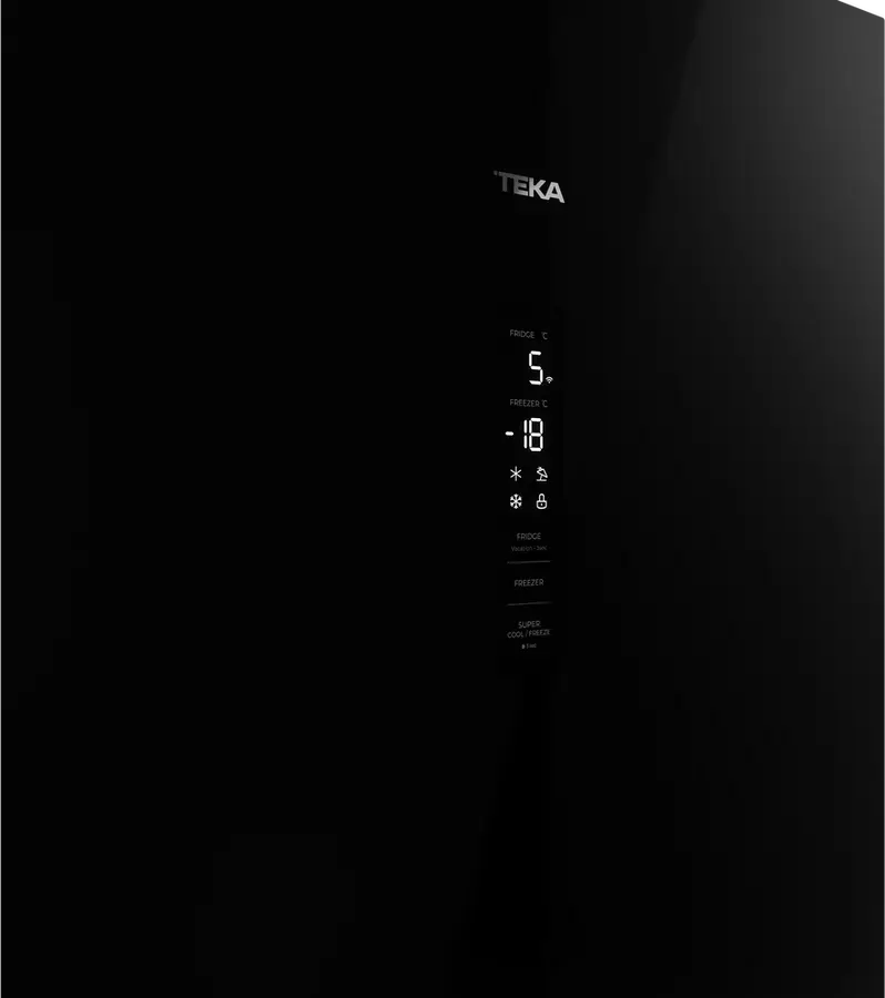 Teka RBF 88670 GBK Free-standing Bottom Freezer Refrigerator, Total No Frost, Inverter Compressor, Black Glass, 378L, Energy Class C, 59.5x201x70 cm
