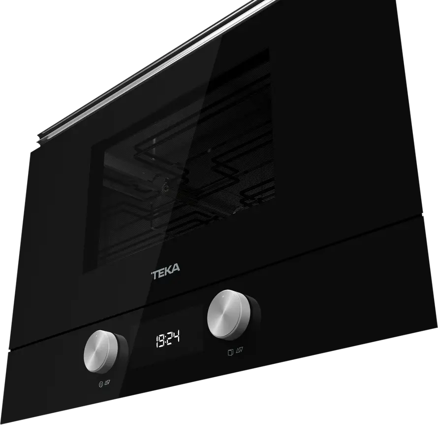 Teka ML 8220 BIS Built-in Microwave with Grill, Urban Colors Edition, Ceramic Base without Turntable, 22L Capacity, Stainless Steel Cavity, Black Glass