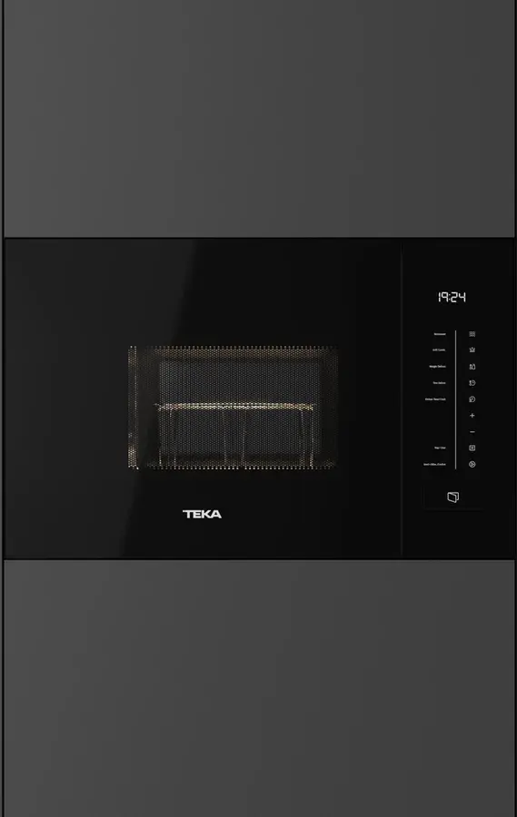 Teka MLEG 820 FI BK Built-in Microwave with Grill, Black Glass, 20L Capacity, 800W Microwave/1000W Grill, Touch Control, 8 Auto Programs, Stainless Steel