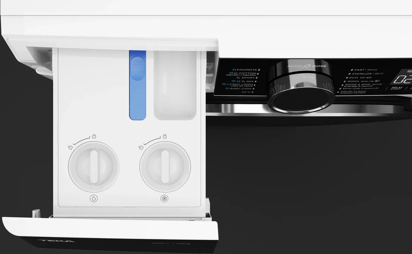 Teka WMK 81050 Front-Load Washing Machine, 10kg Capacity, Inverter Motor, AutoDose System, SmartWash, Steam, 1400-1500 rpm, Energy Class A, White
