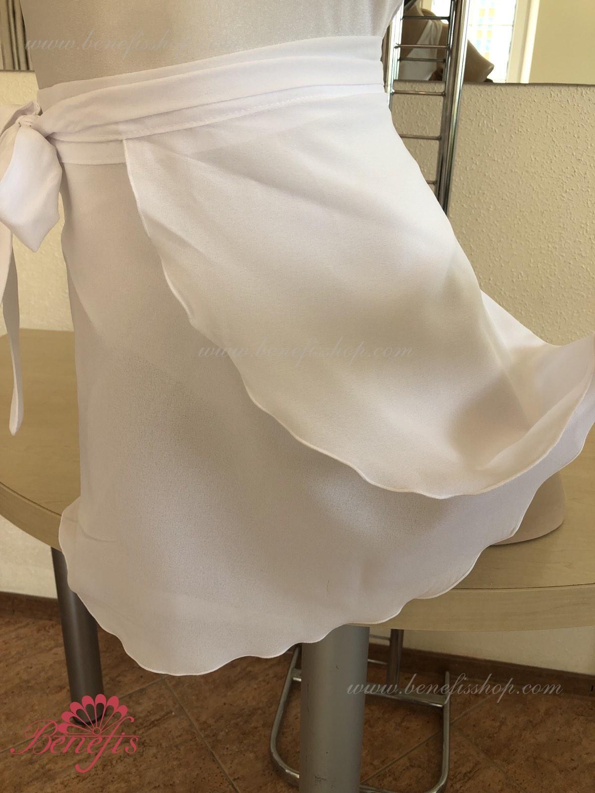 Benefis E 0002 Dance Rehearsal Wrap Skirt, A-Line Asymmetric Hem Chiffon Ballet Skirt with Elasticated Waist and Ribbon Tie for Women and Children, Casual Style