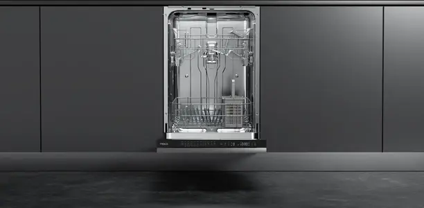 Mașină de spălat vase încorporabilă Teka DFI 44850, 10 Coverți, 6 Programe, AquaStop, Încărcare Partială, Display LED Electronic, Clasa Energetică E, 44.8 cm