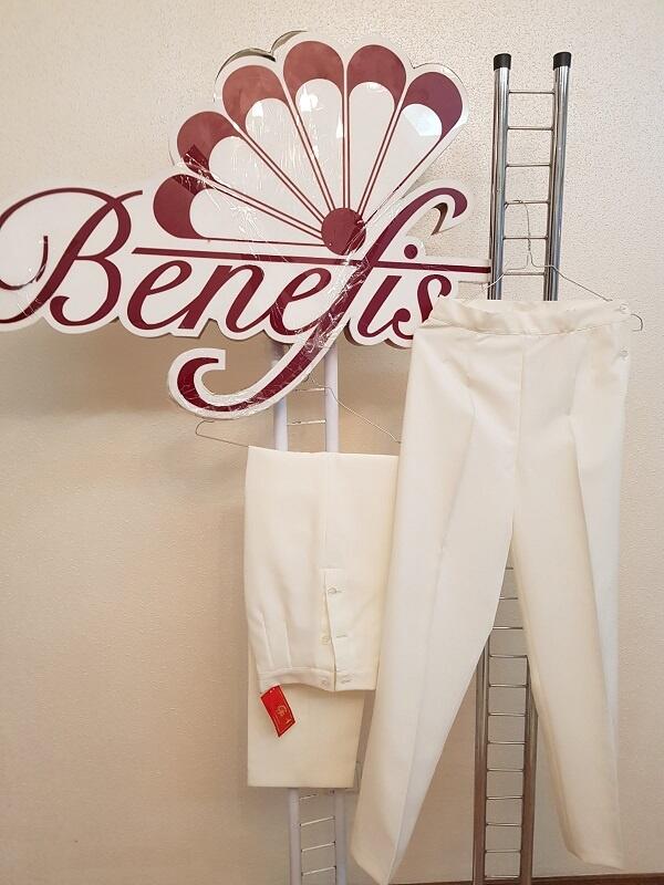 Pantaloni Traditionali Moldovenești pentru Barbati Benefis J 0340(4087), Biflex Alb, Croiala Flexibila, 1 Pereche