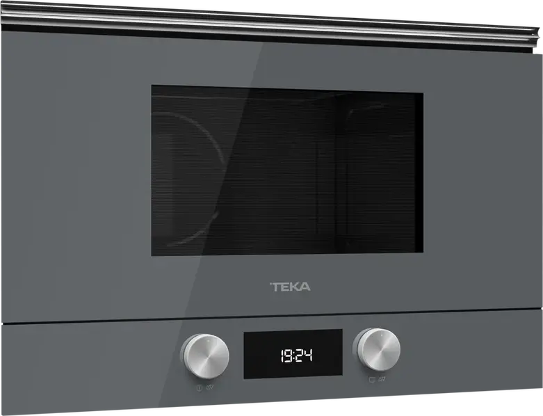 Встраиваемая микроволновая печь с грилем Teka ML 8220 BIS L ST, стекло Stone Grey, керамическое дно без поворотного стола, объем 22 л, 850Вт/1200Вт