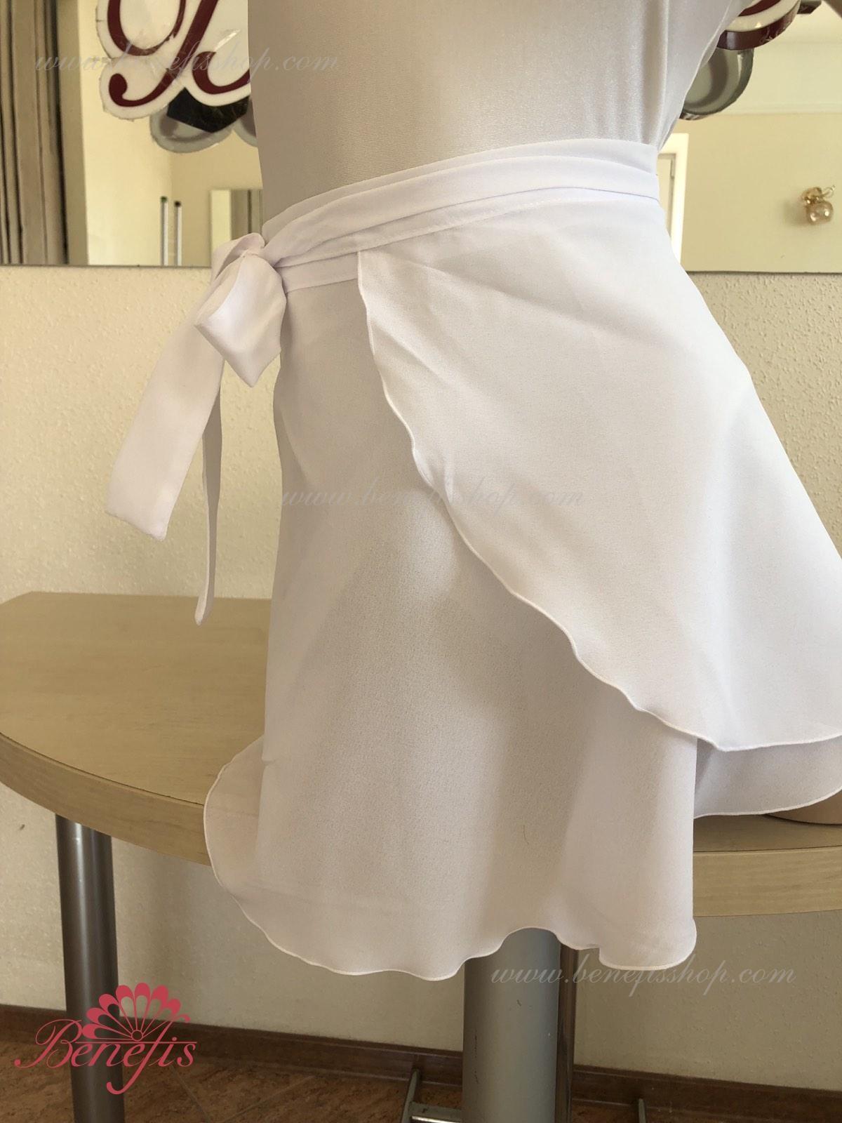 Benefis E 0002 Dance Rehearsal Wrap Skirt, A-Line Asymmetric Hem Chiffon Ballet Skirt with Elasticated Waist and Ribbon Tie for Women and Children, Casual Style