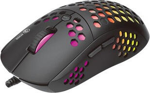 Marvo M399 RGB Gaming Mouse, 6400 DPI Optical Sensor, Honeycomb Perforated Lightweight Design, 6 Programmable Buttons, Wired USB, Black