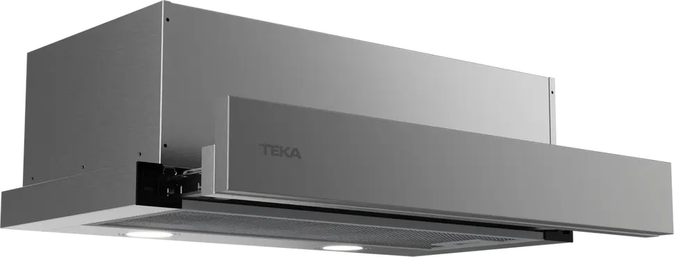 Teka PLR 6320 IX Telescopic Pull-out Hood, Stainless Steel, 440 m3/h Extraction, 2 LED Lamps, 2 Aluminium Filters, Mechanical Control, 595mm Width