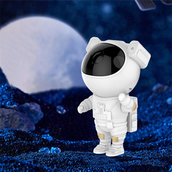 Proiector Galaxie Astronaut cu Cer Steleat - Lumini LED cu 8 Mode Colorate, Stele Laser Verzi, Rotatie 360°, Telecomandă, Lumină de Noapte USB (120x113x228mm)