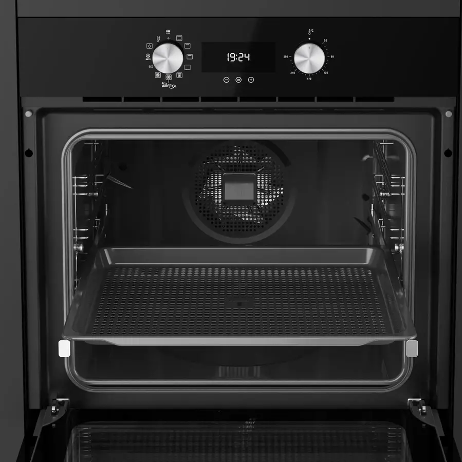 Cuptor Multifuncțional Teka HLB 8416 BK, Funcție AirFry, Sistem Surround Temp Turbo, Curățare HydroClean PRO, SoftClose, Șine Telescopice, Clasa A+, 70L