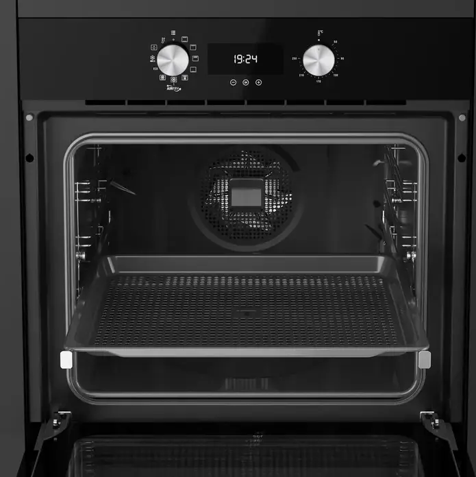 Cuptor Multifuncțional Teka HLB 8416 BK, Funcție AirFry, Sistem Surround Temp Turbo, Curățare HydroClean PRO, SoftClose, Șine Telescopice, Clasa A+, 70L