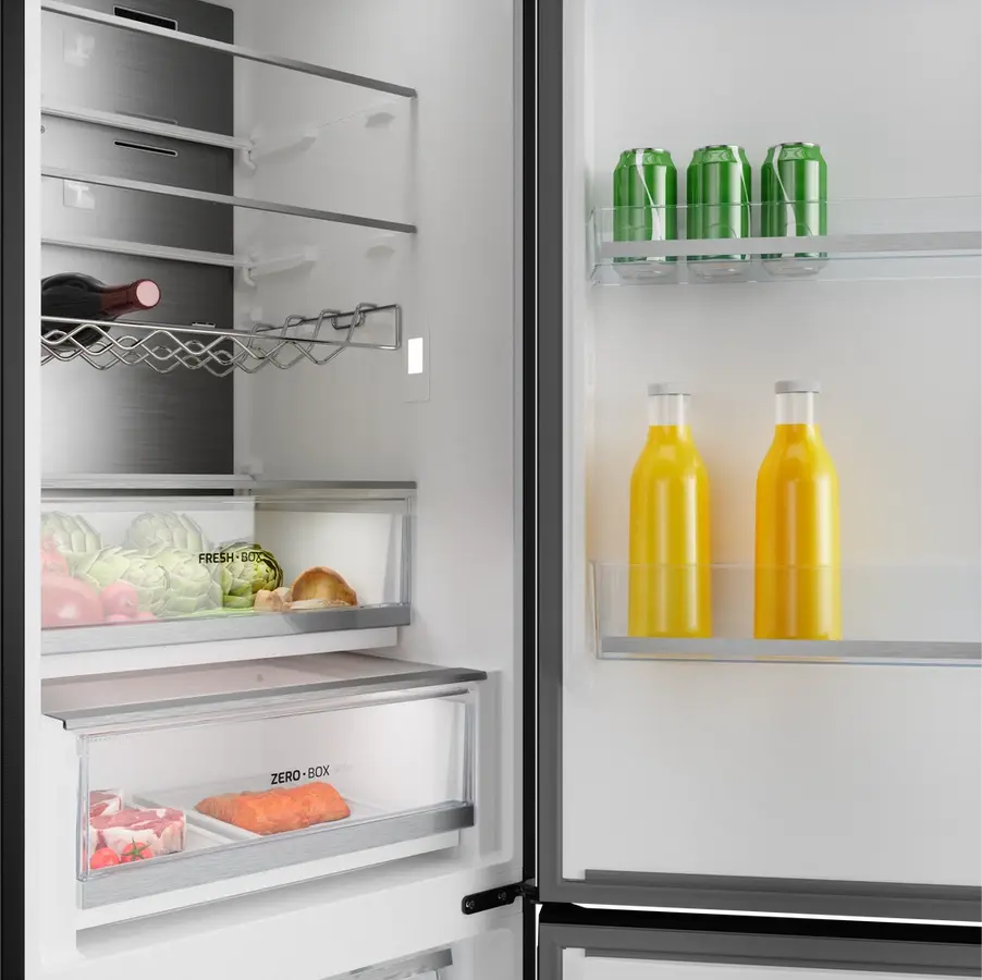 Frigider Combinat Teka RBF 88680 DSS, Total No Frost, Dark Inox, Motor Inverter, Metal Cooling, Iluminare LED, Capacitate 378L, 59.5x70x201 cm