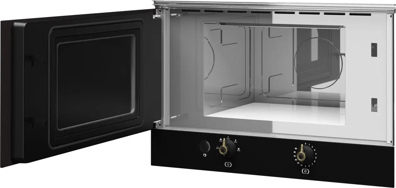 Cuptor cu Microunde Încorporabil Teka MWR 22 BI AT, Ediție Country Style, Antracit Brass, Capacitate 22L, Bază Ceramică fără Platan, 1400W, Inox