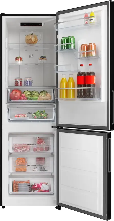 Teka RBF 44630 BK Free Standing Combi Refrigerator, Total No Frost, Inverter Motor, Black, 310L Capacity, Energy Class D, 188x60x63 cm