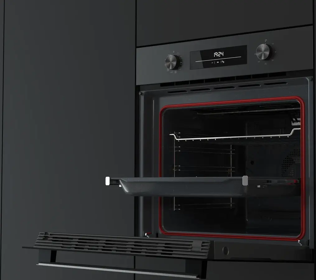 Teka HSB 6350 FBK Neo Multifunction Built-in Oven, Full Black, A+ Energy Class, 70L Capacity, 8 Functions, HydroClean, ThermoSeal, LED Timer