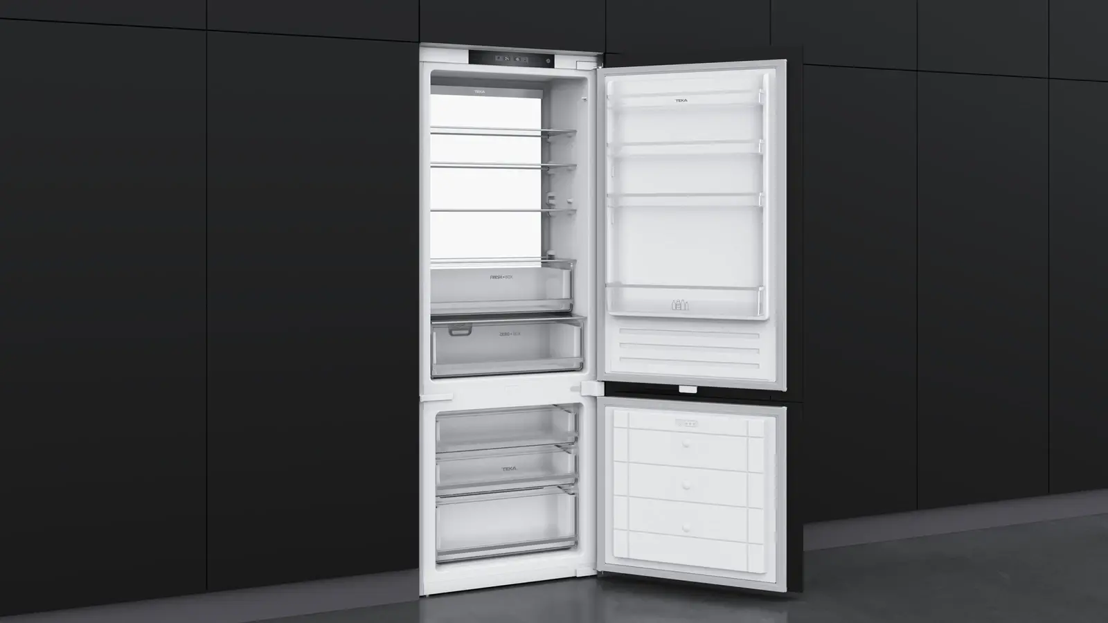 Teka RBF 78780 FI Built-in Combi Refrigerator, LongLife No Frost, Energy Class E, 222L Net Capacity, ZeroBox, LED Lighting, White, 1937x690x550 mm