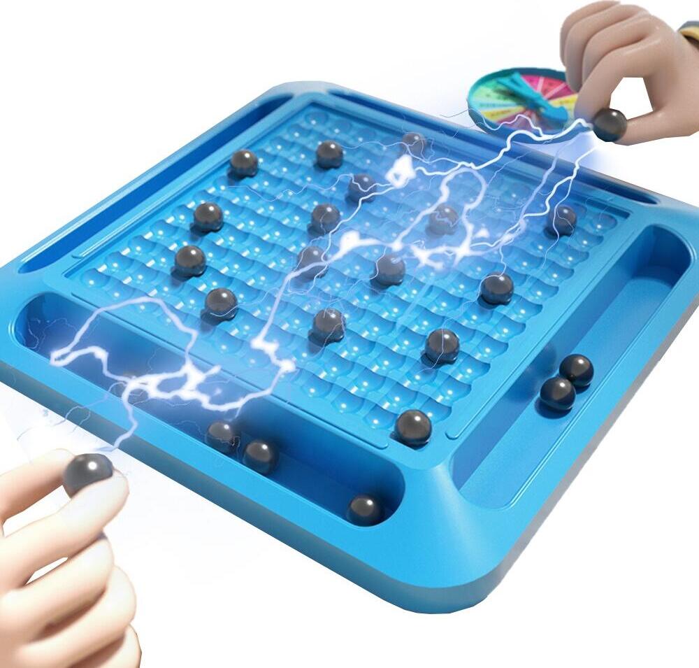 Magnetic Battle Strategy Board Game - 24 Magnetic Stones with Boundary Rope - 1-4 Players, Ages 6+ - Portable Travel Game for Logic & Strategic Thinking - 15x10x5cm