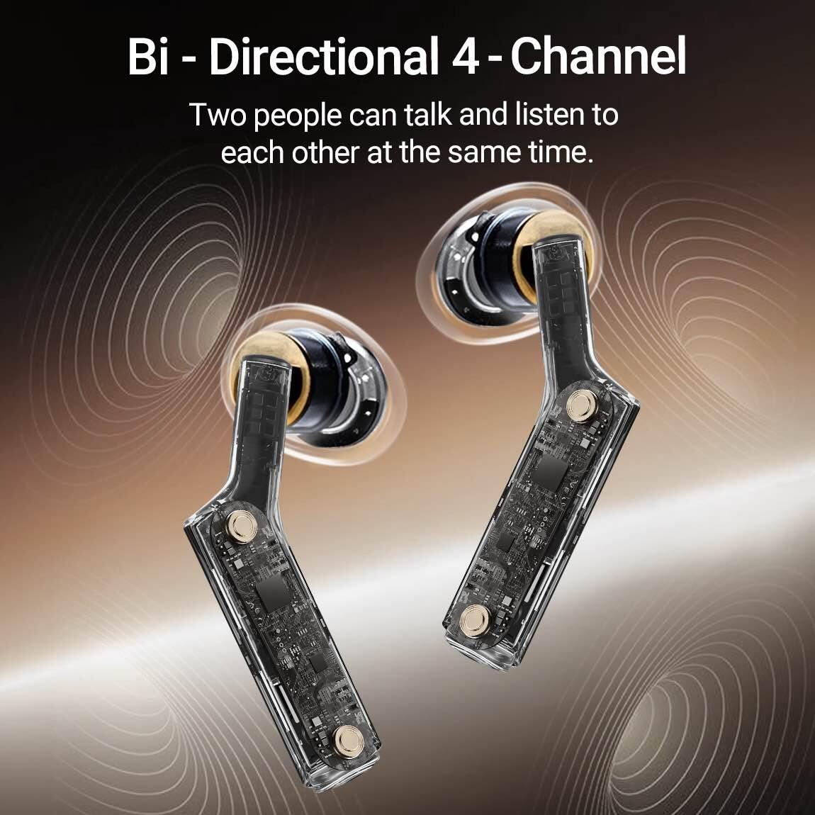 Timekettle W4 AI Interpreter Earbuds, Sandy Gold, Bone-Conduction Voiceprint Translation, 40 Languages, 93 Accents, 0.2s Response, HybridComm™ TWS