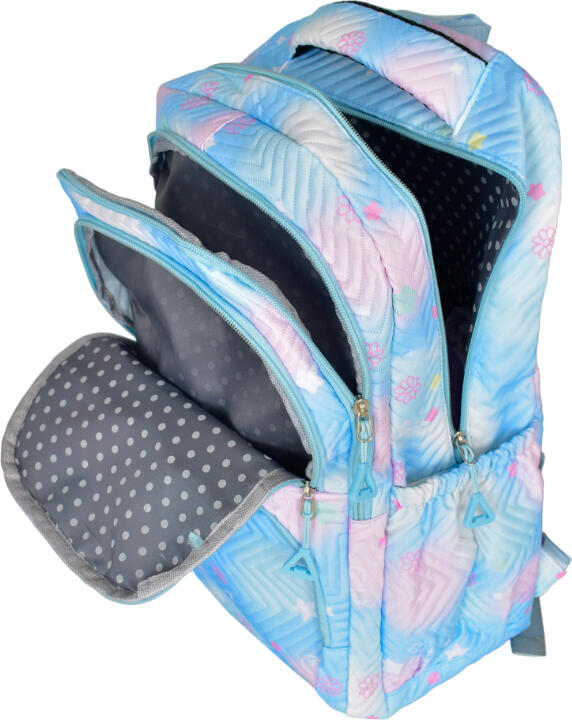 Rucsac Școlar 1003R, Poliester Rezistent, 30x40x15cm, Bretele Reglabile, Compartimente Interioare, Multicolor