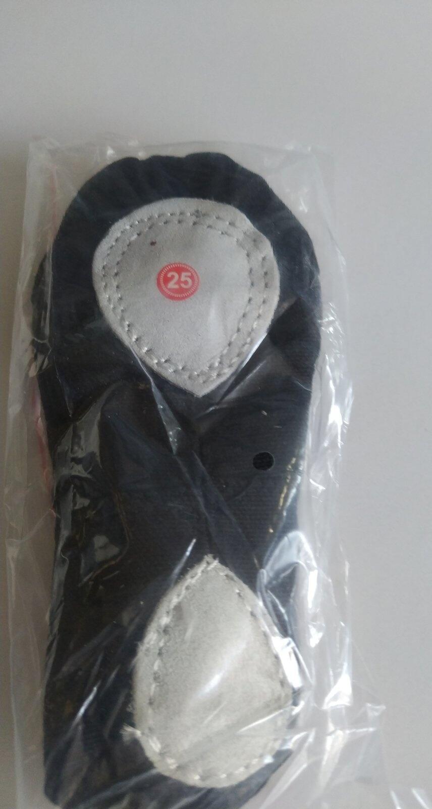 Pantofi de Dans Ballerina Globalsportdance pentru Gimnastică și Dans Ritmic, Negru, Mărime 27, din Pânză cu Chingă Elastică și Tală Suede Split Sole