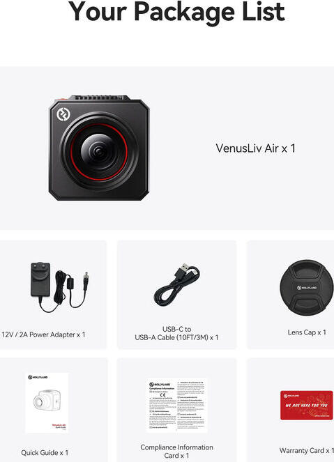 Hollyland VenusLiv Air 4K Live Streaming Camera, 1/1.3-inch 50MP CMOS Sensor, f/1.05 Lens, PC-Free RTMP/SRT, 24/7 Active Cooling, 3-inch Flip Screen