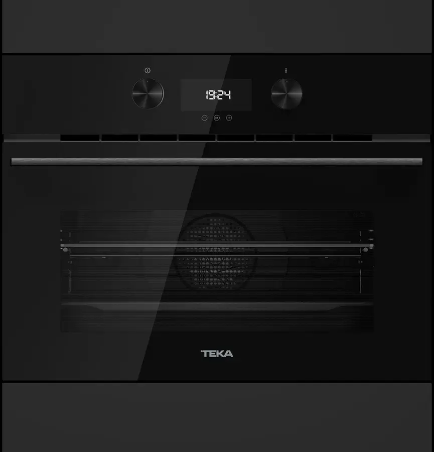 Teka HLC 8440 C FBK FullBlack Edition Compact Multifunction Oven with Microwave, HydroClean ECO, Crystal Clean Enamel, A+ Energy Class, 40L, Black Glass