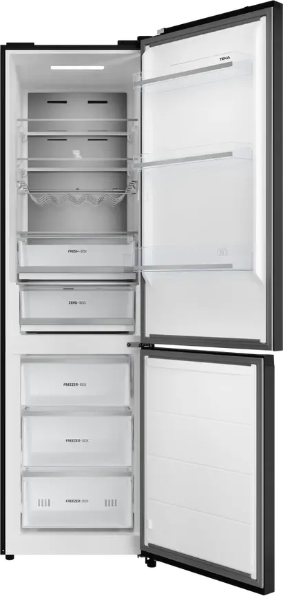 Frigider Combinat Teka RBF 88680 DSS, Total No Frost, Dark Inox, Motor Inverter, Metal Cooling, Iluminare LED, Capacitate 378L, 59.5x70x201 cm