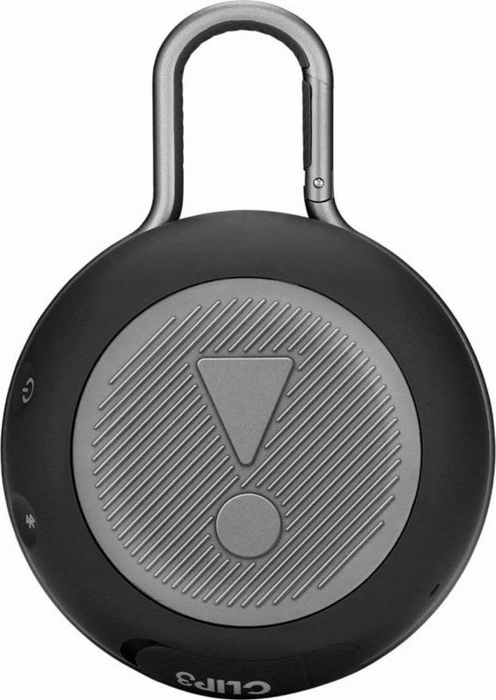 JBL Clip 3 Portable Bluetooth Speaker, IPX7 Waterproof, 10h Battery Life, Integrated Carabiner, Built-in Mic, 3.3W RMS, Black