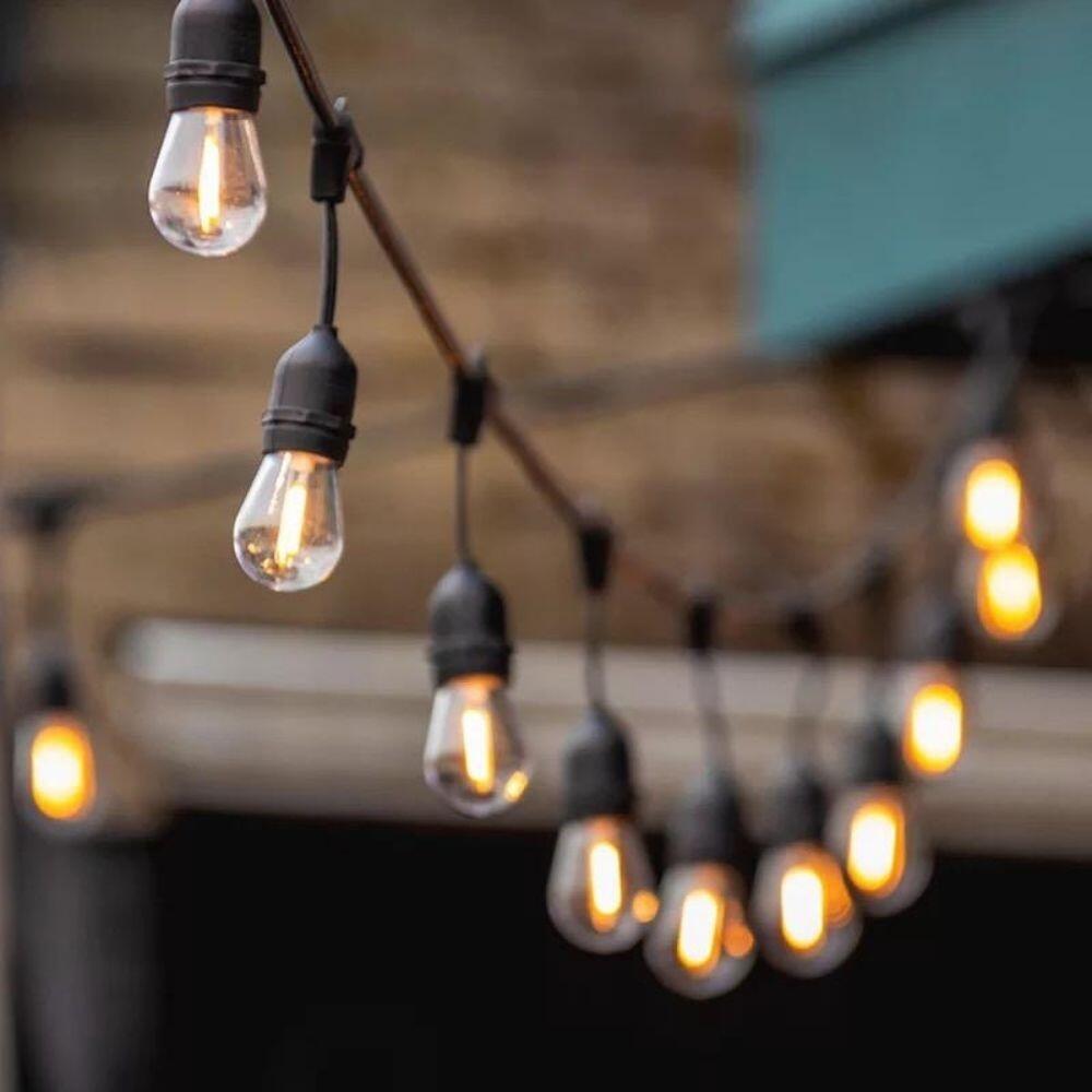 ProLed Light Garland E27, 10m Outdoor String Lights, 10 Sockets, IP44 Waterproof, Interconnectable Professional Bistro Lighting