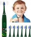 Wi X6 Sonic Electric Toothbrush for Kids 3-15 Years, Green, 4 Cleaning Modes, 2min Timer, IPX6 Waterproof, Rechargeable, 3D Brush Heads, Ergonomic Handle