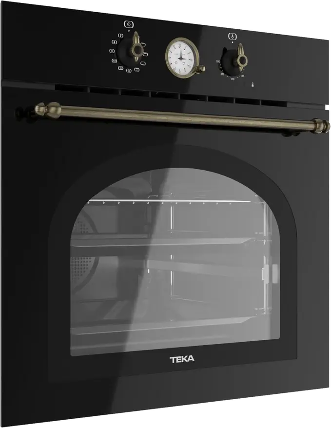 Teka HRB 6300 AT Country Style Multifunction Built-in Oven, SurroundTemp, HydroClean PRO, 70L Capacity, A+ Energy Class, Anthracite Black, 9 Functions