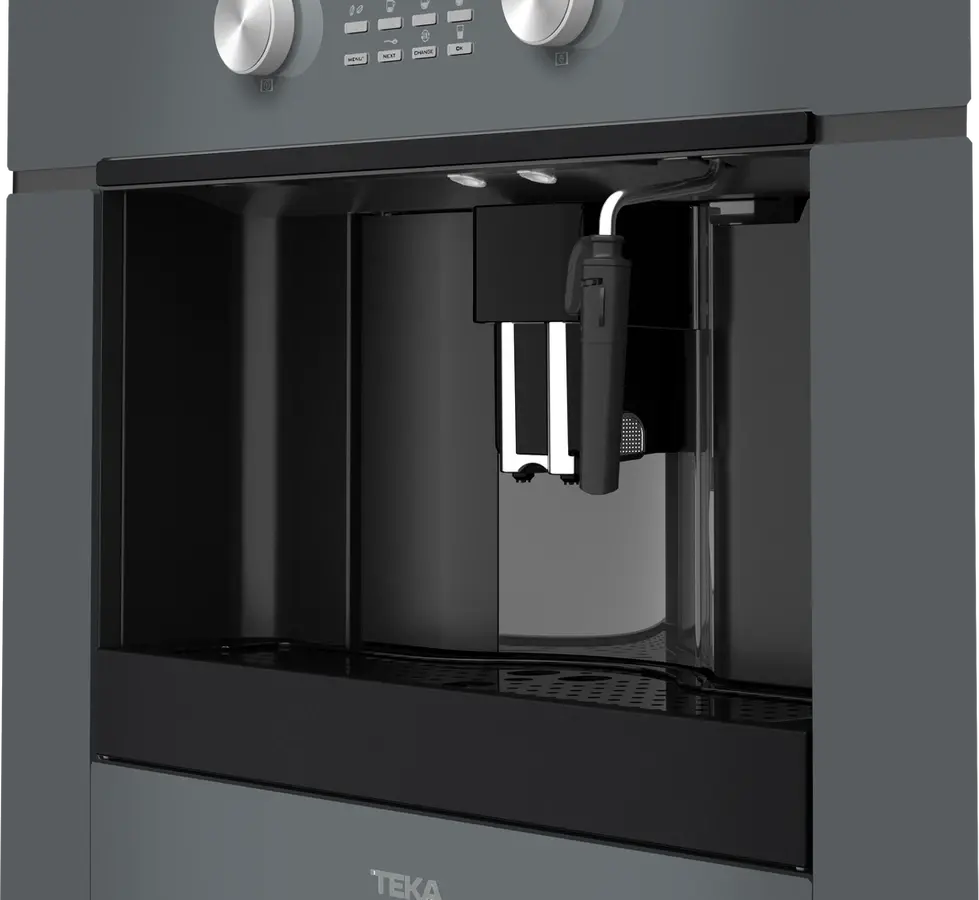 Teka CLC 855 GM Urban Colors Built-in Automatic Espresso Machine, Cristal Stone Grey Infinity Glass, 15 Bar, Integrated Grinder, 1.8L Tank